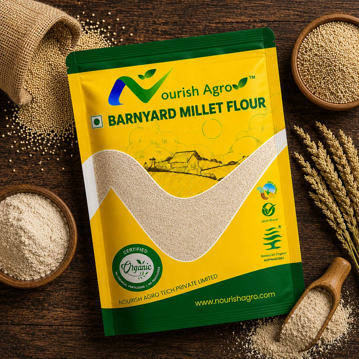 Barnyard Millet Flour - organic flours from Nourish Agro