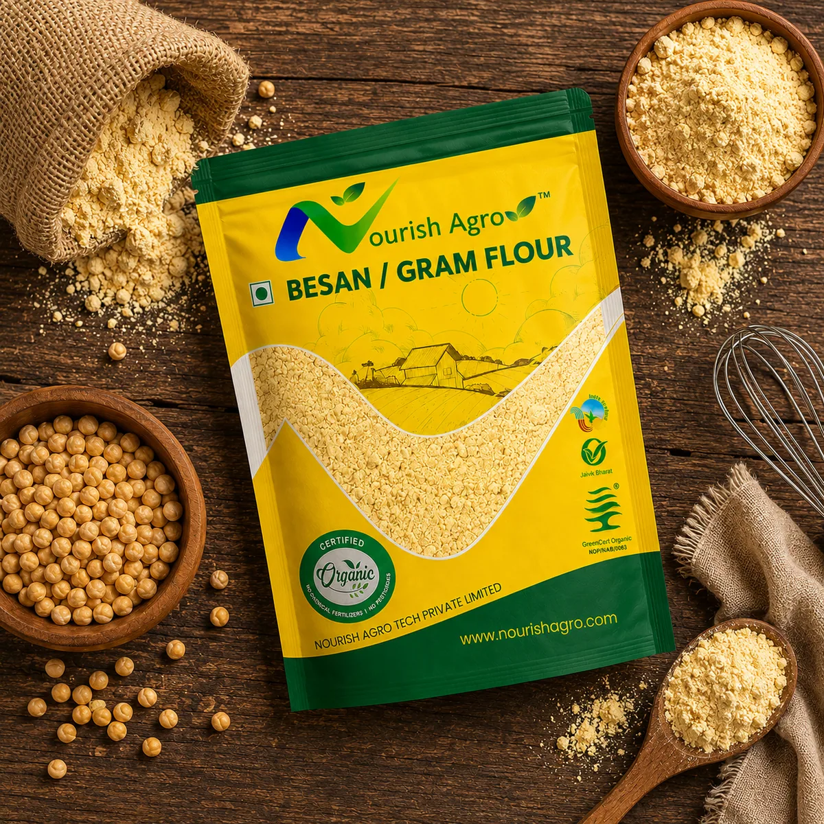 Besan (Gram Flour) - organic flours from Nourish Agro
