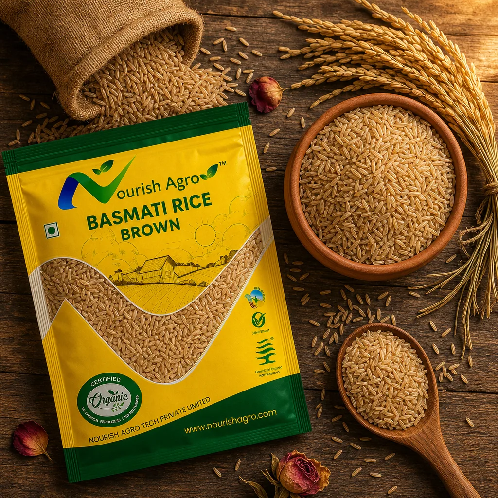 Brown Basmati Rice - organic rice from Nourish Agro