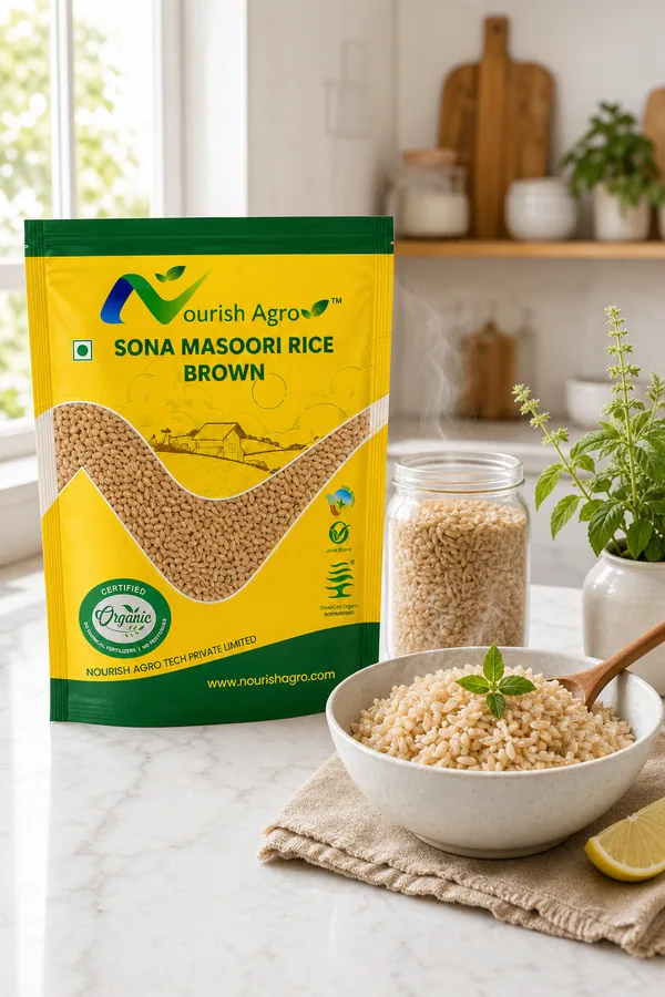 Brown Sona Masoori Rice - back of pack