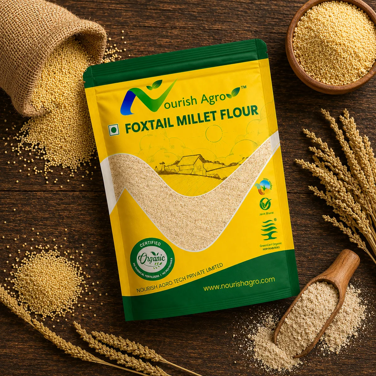 Foxtail Millet Flour - organic flours from Nourish Agro