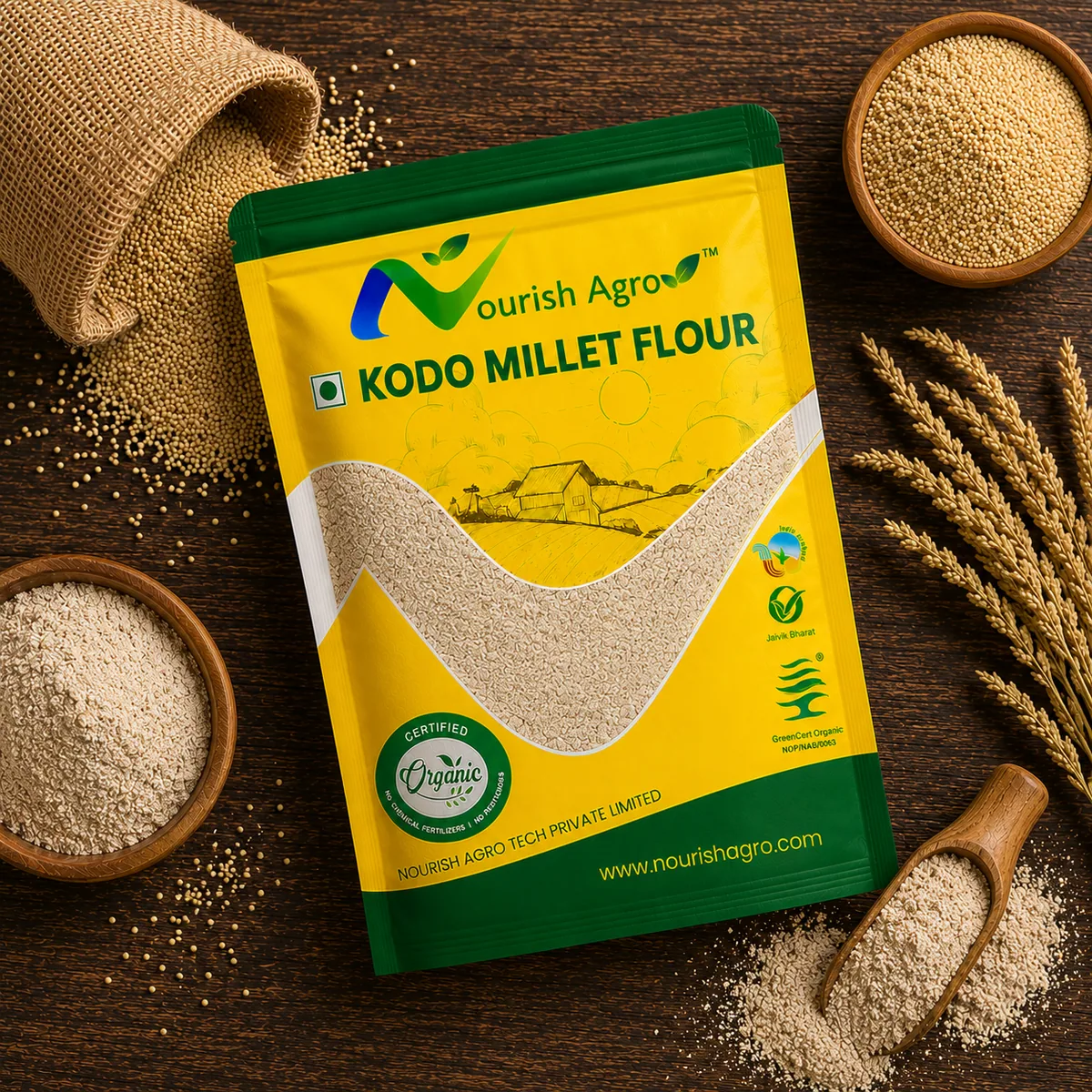 Kodo Millet Flour - organic flours from Nourish Agro