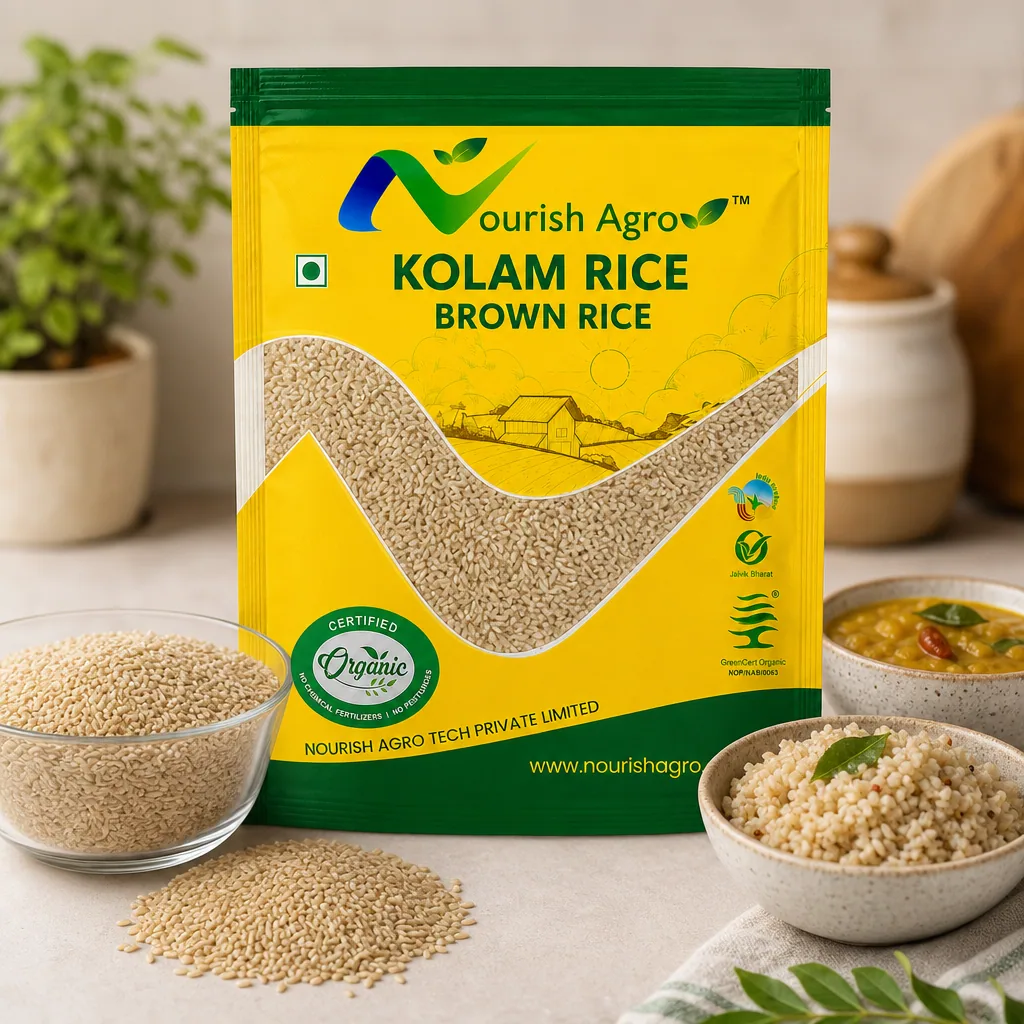 Brown Kolam Rice - organic rice from Nourish Agro