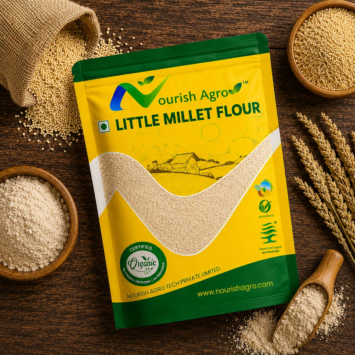 Little Millet Flour - organic flours from Nourish Agro
