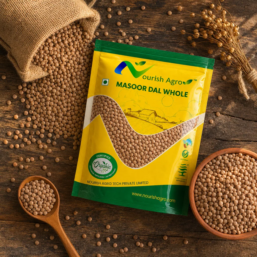 Masoor Dal Whole - organic pulses & dals from Nourish Agro