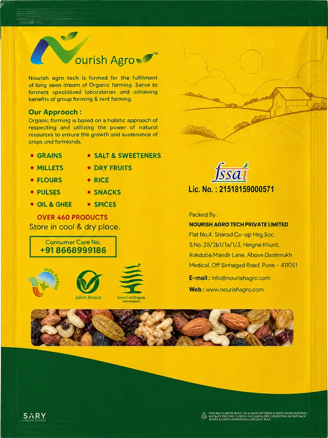 Mixed Dry Fruits - back of pack