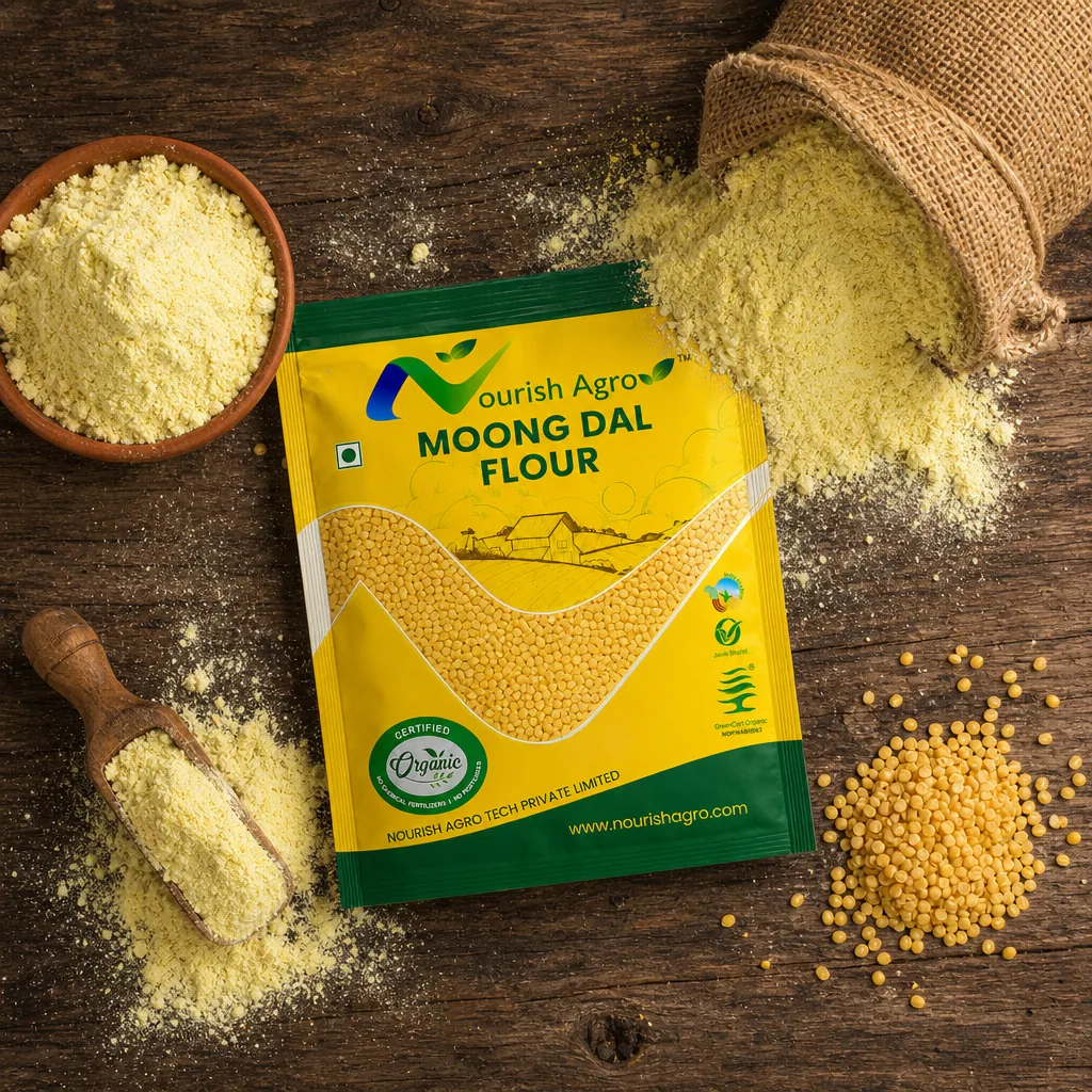 Moong Dal Flour - organic flours from Nourish Agro