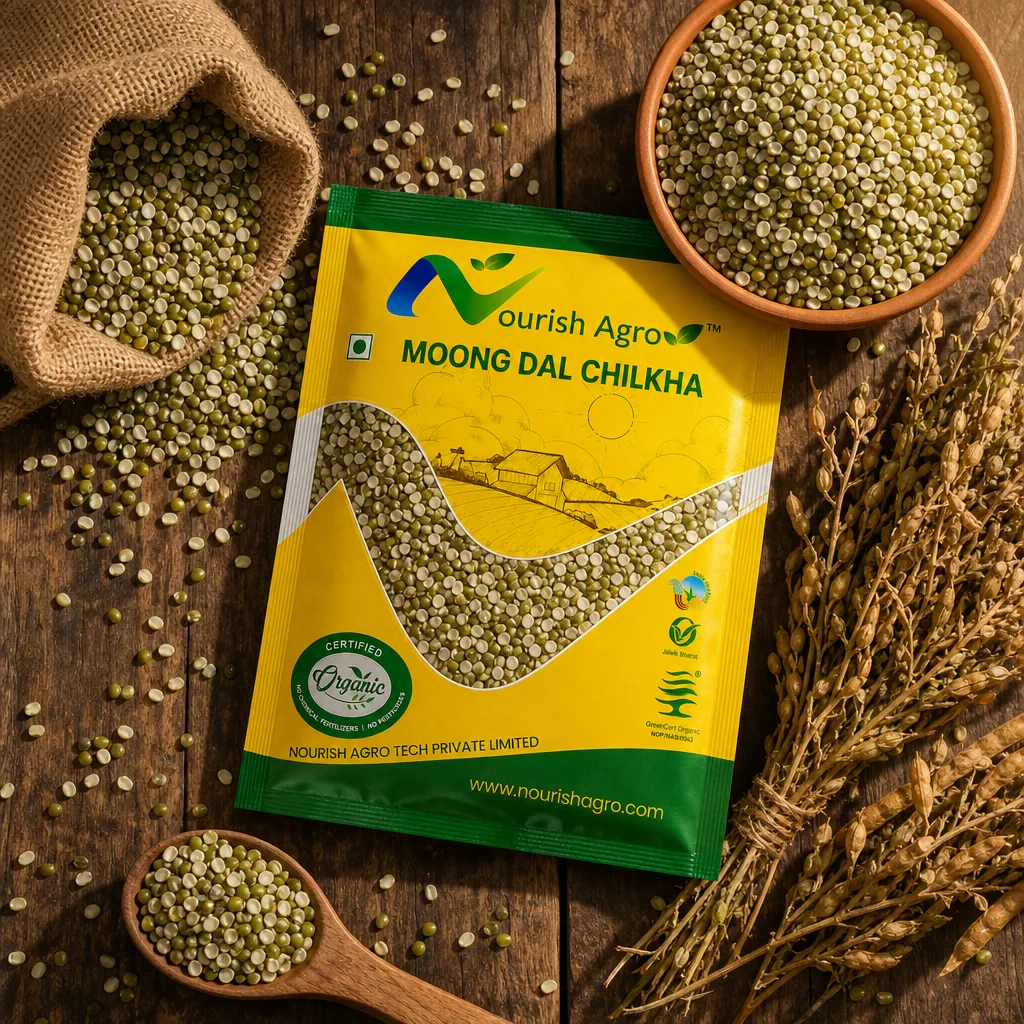 Moong Dal Chilka - organic pulses & dals from Nourish Agro