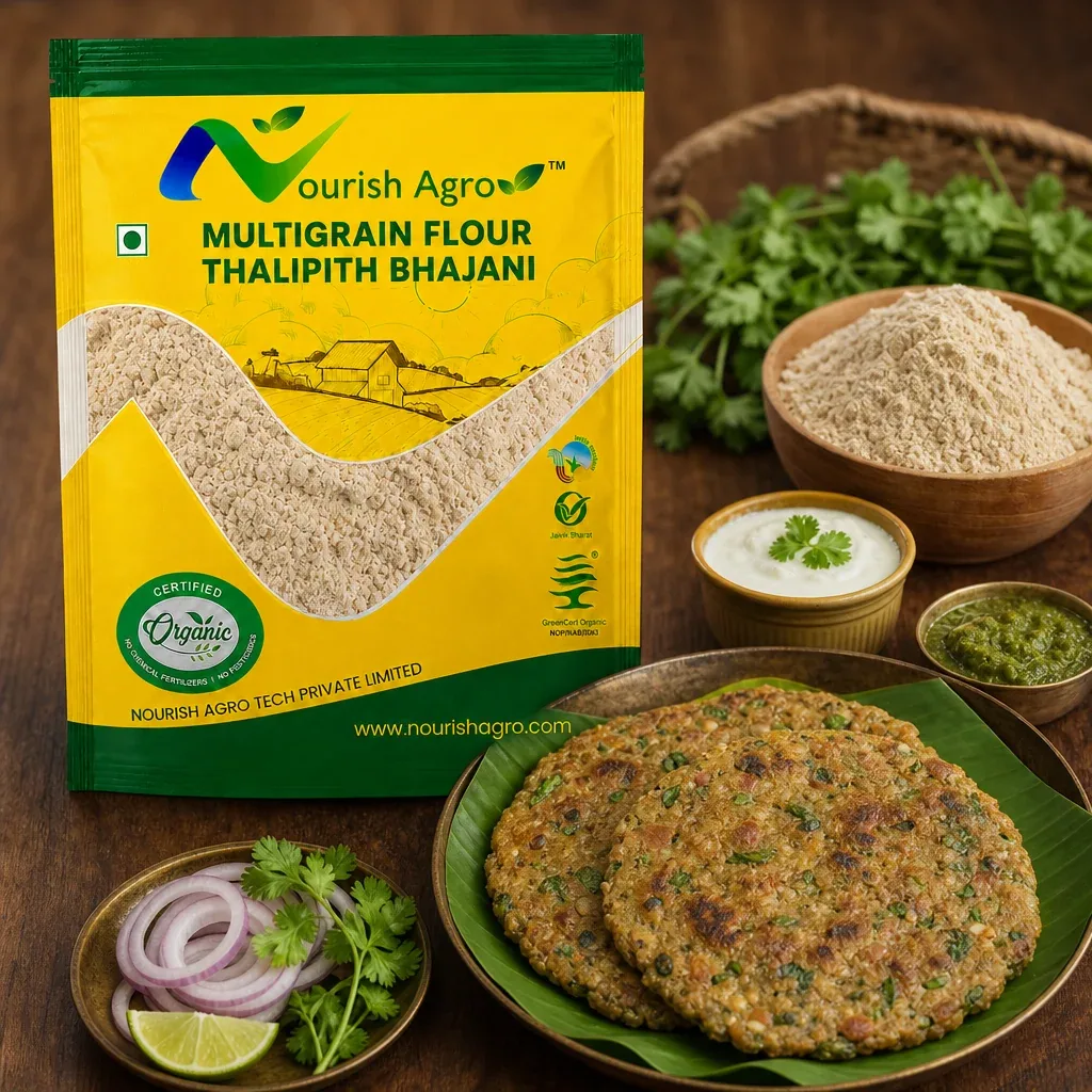 Multigrain Thalipeeth Bhajani - organic spices & masalas from Nourish Agro