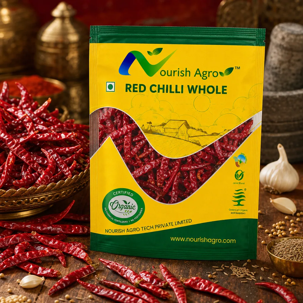 Red Chilli Whole - organic spices & masalas from Nourish Agro
