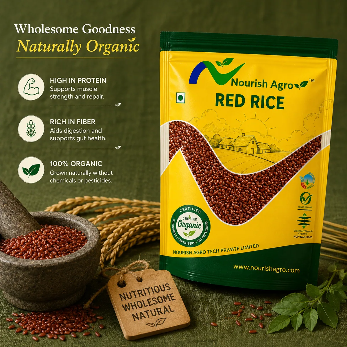 Red Rice - organic rice from Nourish Agro