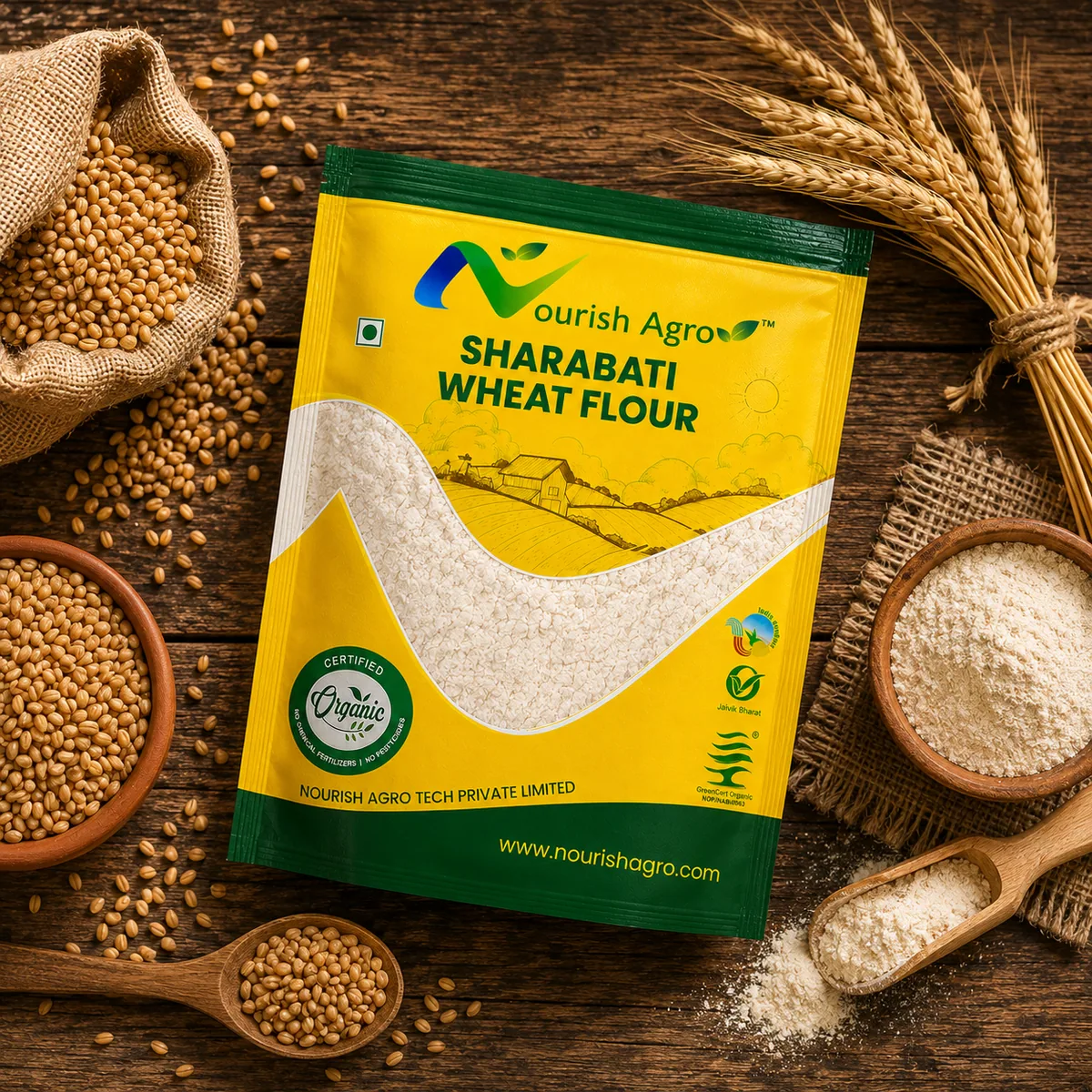 Sharabati Wheat Flour - organic flours from Nourish Agro