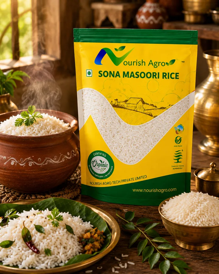 Sona Masoori Rice - back of pack