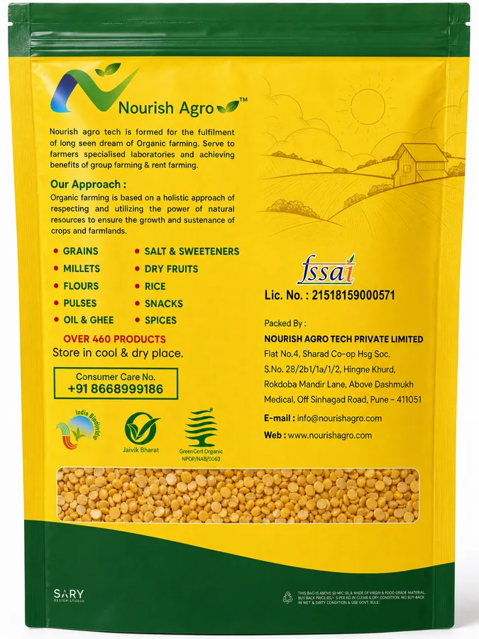 Toor Dal - back of pack