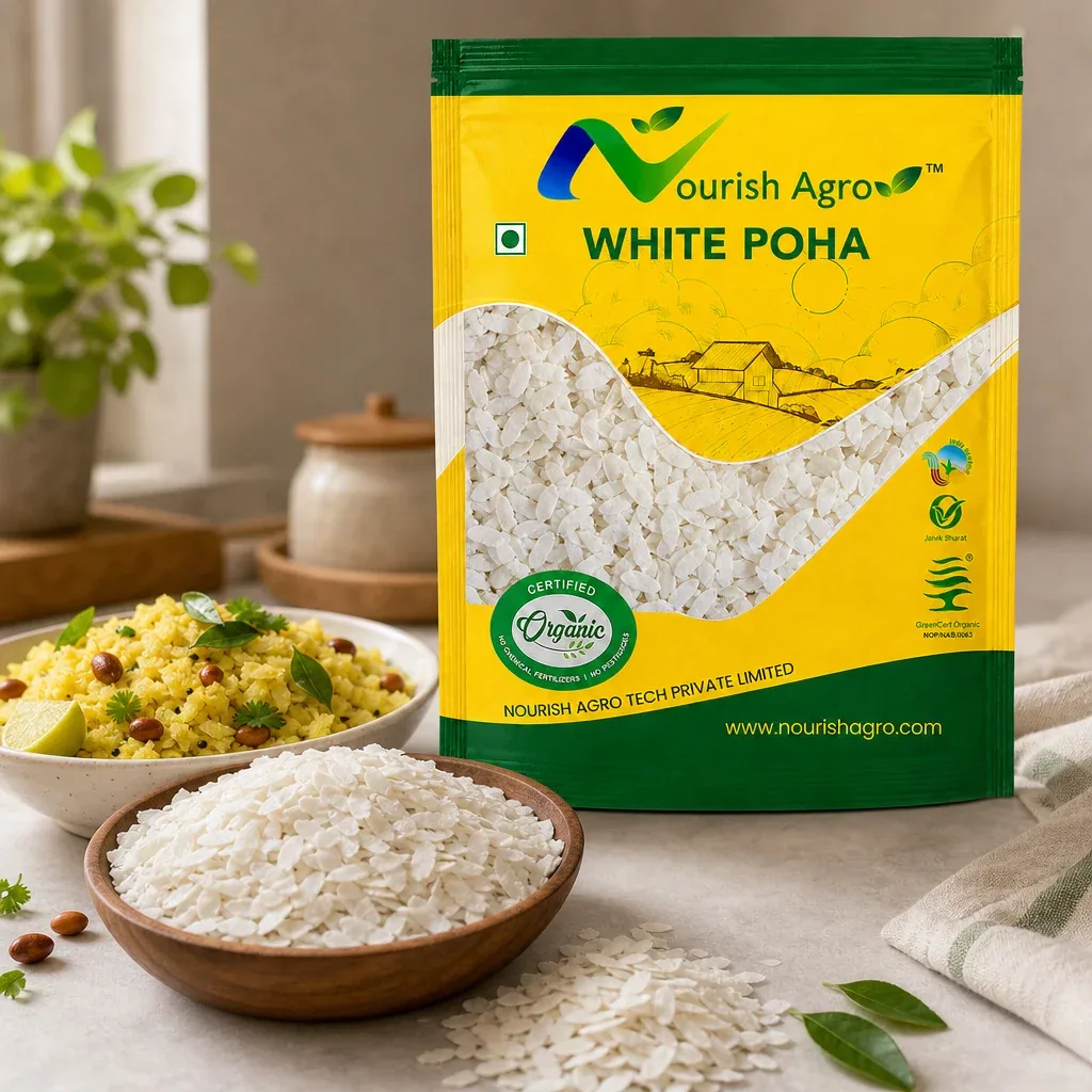 White Poha - organic snacks & batters from Nourish Agro